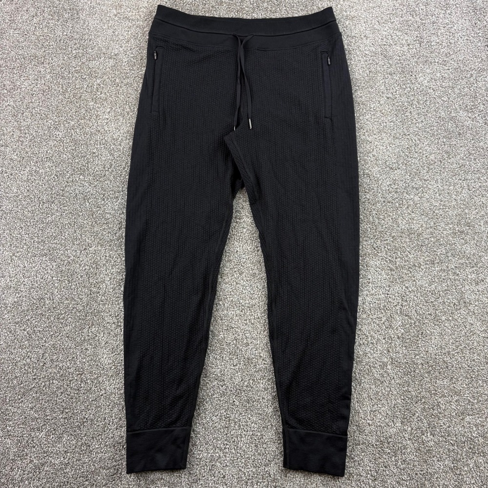 Lululemon Engineered Warmth Jogger Women's 10 Black Waffle Knit LW5CR6S